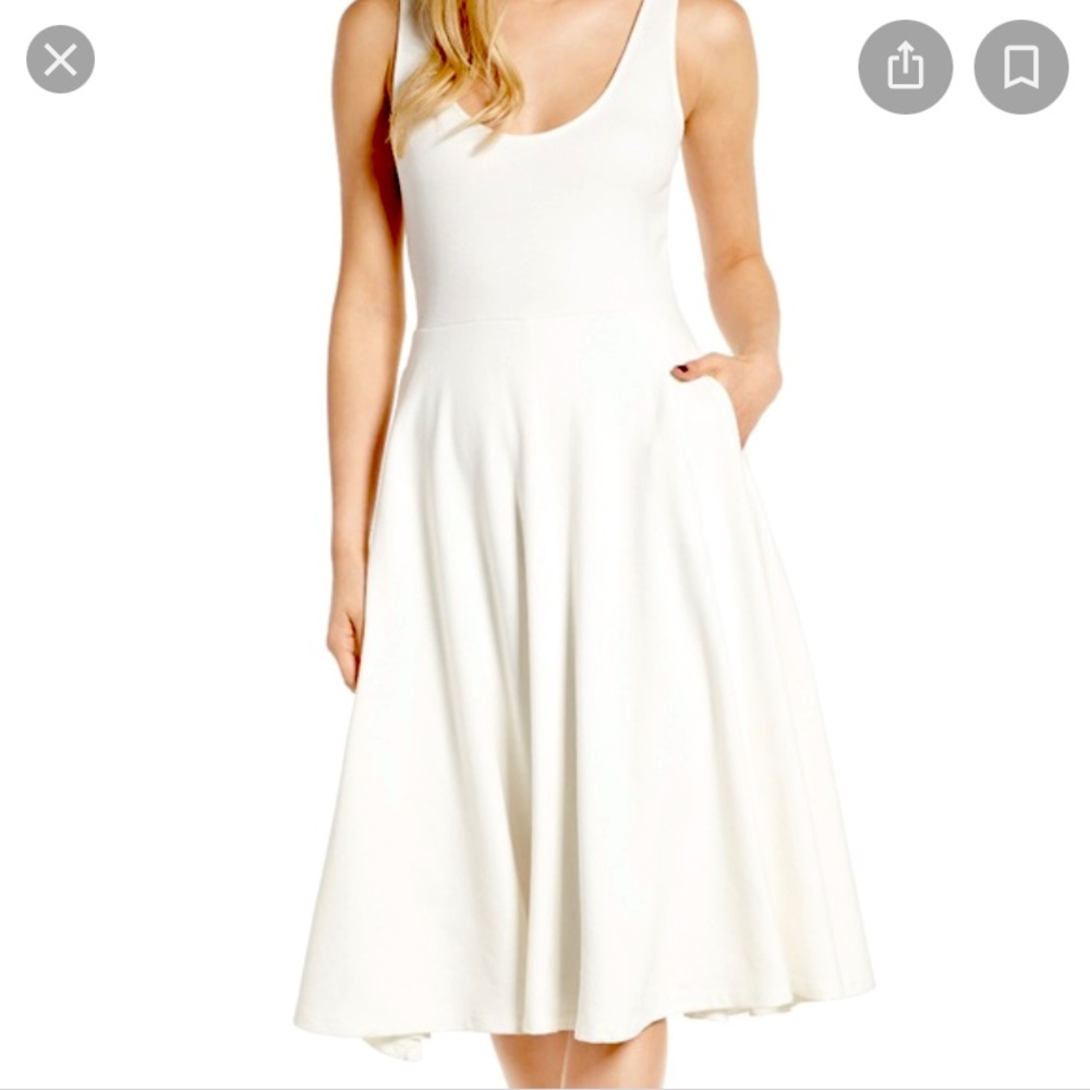 Lieth white dress with pockets